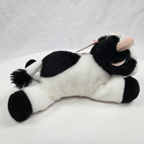 Aurora 8" Mini Flopsie Mini Moo black and white cow stuffed animal - Picture 4 of 8